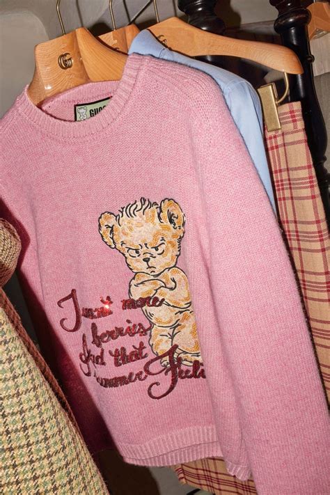 teddy bear sweater gucci|harry styles Gucci bear.